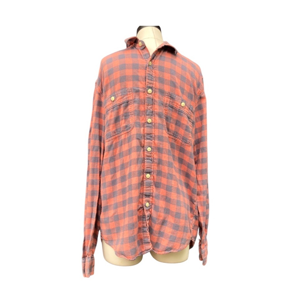 J Crew Factory Salmon and Navy Checkered Shirt
